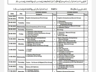 11th Class Date Sheet 2024 Punjab Board